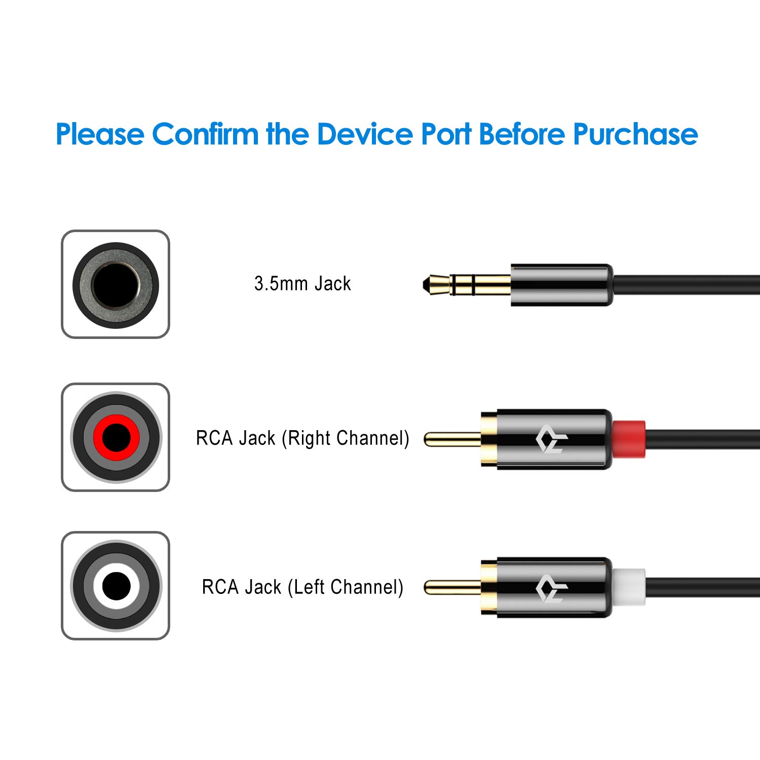 Rankie 3.5mm to 2-Male RCA Adapter Audio Stereo Cable, 6 Feet: Industrial & Scientific