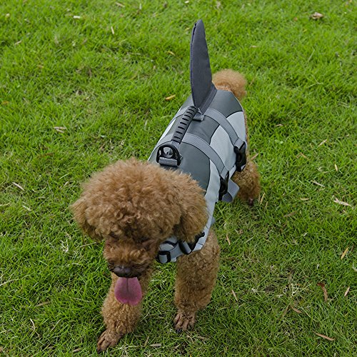 URIJK Dog Life Jacket Mermaid & Shark Style Floatation Vest Pet Adjustable Saver Safety Swimsuit Preserver for Small Medium Large Breeds Dogs - Thumbnail 5
