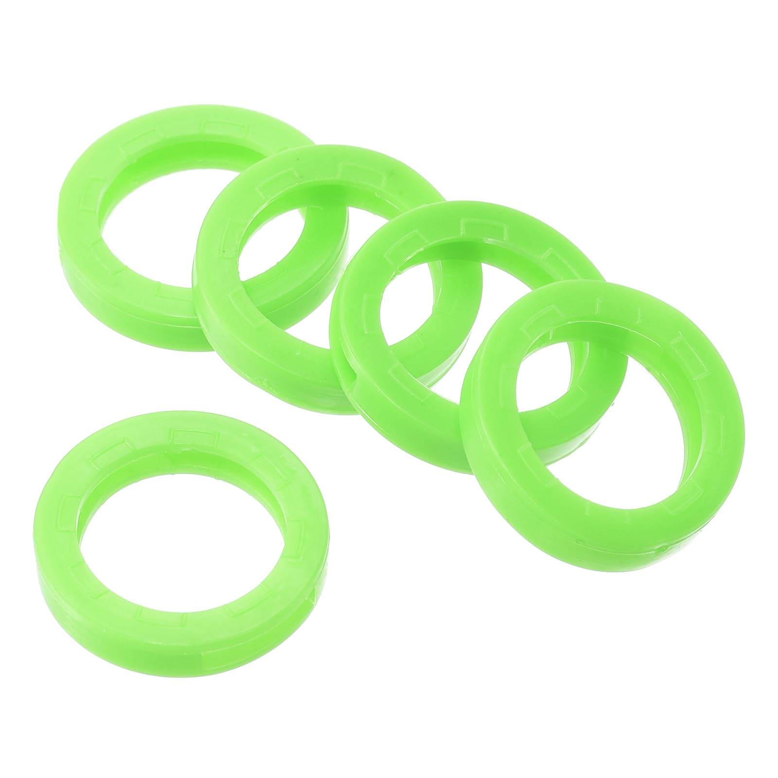 PATIKIL Key Caps Covers Rings, 20 Pack 0.9" Keys Identifiers Covers Coding Tags Marker Round Silicone Sleeve for Office House Apartment, Light Green