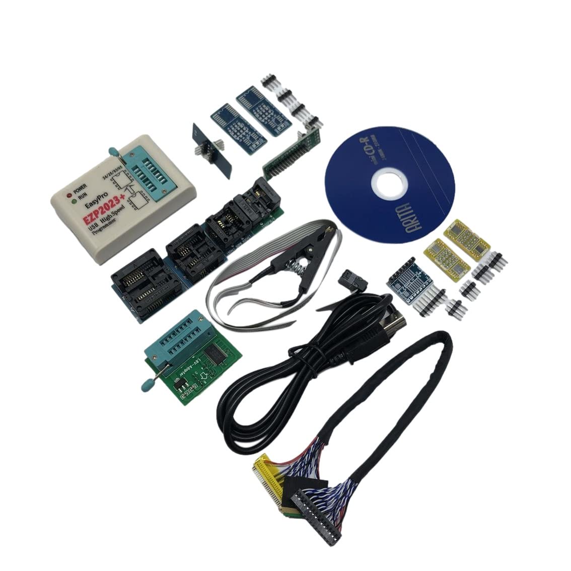 PRATYAHARA EZP2023 USB SPI Programmer with 12 Adapter Support 24 25 93 95 EEPROM Flash Bios Compiler Highest Programming Speed