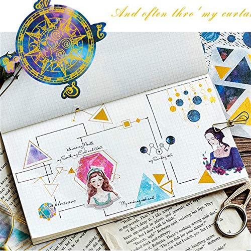 DIY Decorative Sticker, Last Night Stars Series Washi Sticker for Diary Album Notebook Scrapbook Lifelog Cute Stationery Sticker, Pack of 60pc(#1) - Thumbnail 5