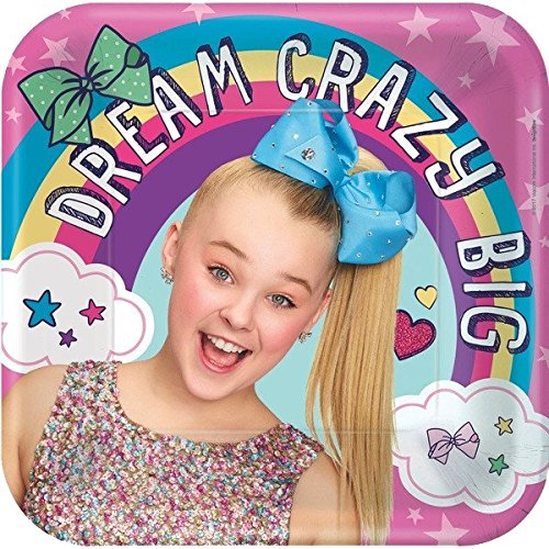 Jojo Siwa Party Supplies for 16 Guests - Paper Plates, Napkins, Cups