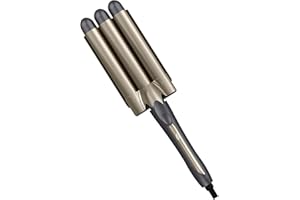 Infiniti PRO CONAIR Triple Barrel Waver Curling Iron, 3-Barrel Hair Waver to Create Long-Lasting Beachy Waves, for use on Medium to Long Hair, Dual Voltage, Gray