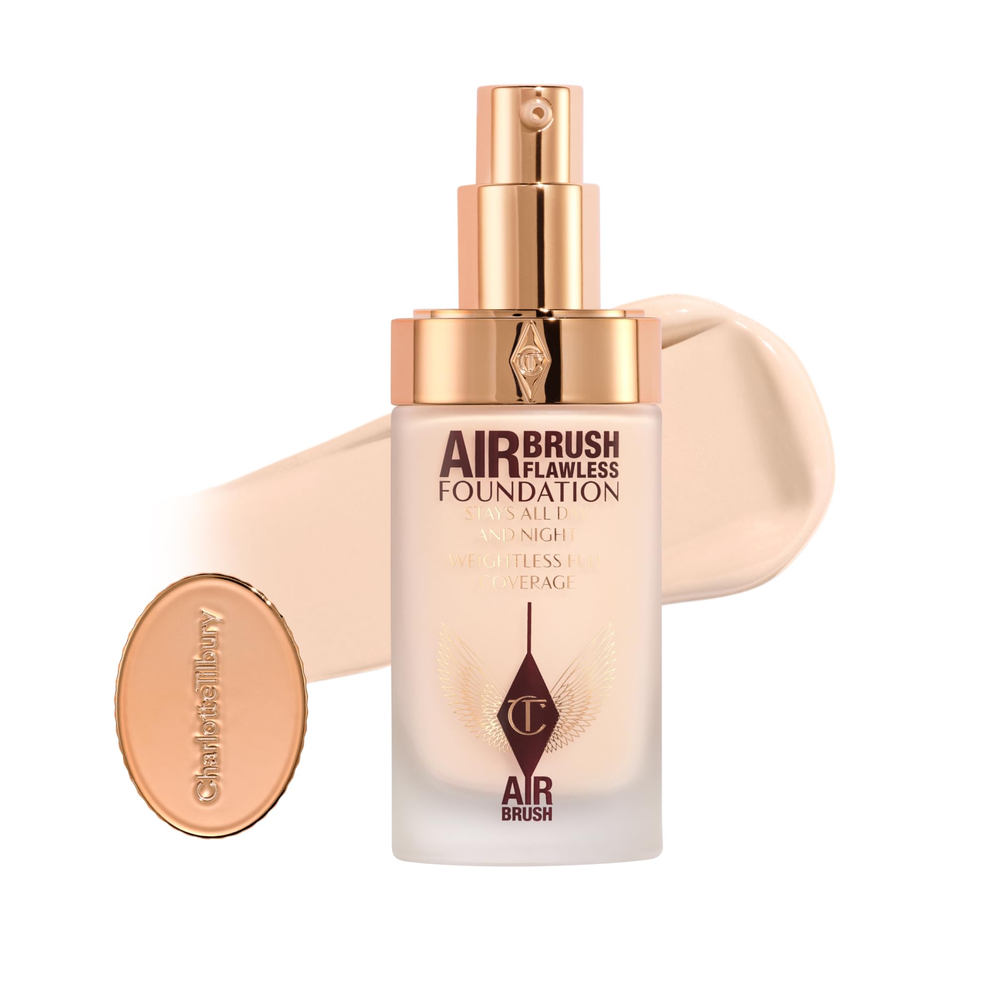 Photo 1 of Charlotte Tilbury Airbrush Flawless Matte Foundation - Full Coverage Liquid Makeup with a Natural-Matte Finish - Smoothes & Blurs Pores - Waterproof & Transfer Resistant - 2 Cool
