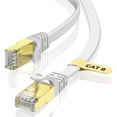 Ethernet Cable Cat8 6FT, 40Gbps 2000Mhz High Speed Flat Cat8 Cable Patch Cord with Gold-Plated RJ45 Connector, LAN Network Internet Cable for Router/Gaming/Computer/TV