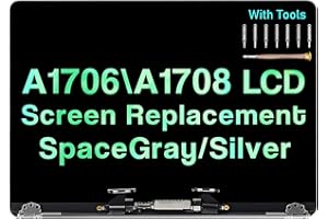 XIMIELEC Screen Replacement for MacBook Pro 13.3" A1706 A1708 Late 2016 Mid 2017 Retina LCD Display Assembly Kit 2560x1600 EMC 3071 EMC 3163 EMC 2978 EMC 3164 (Silver)