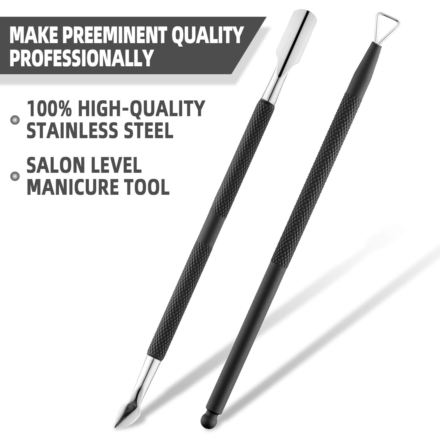 Cuticle Trimmer with Cuticle Pusher, Salon Level Cuticle Remover Cuticle Nippers, Professional Stainless Steel Cuticle Cutter, Perfect Pedicure Manicure Tools for Nails, By XIPOO: Beauty