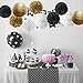 Paxcoo Black and Gold Tissue Paper Pom Poms Lanterns and Paper Straws for Birthday Wedding Party Decorations