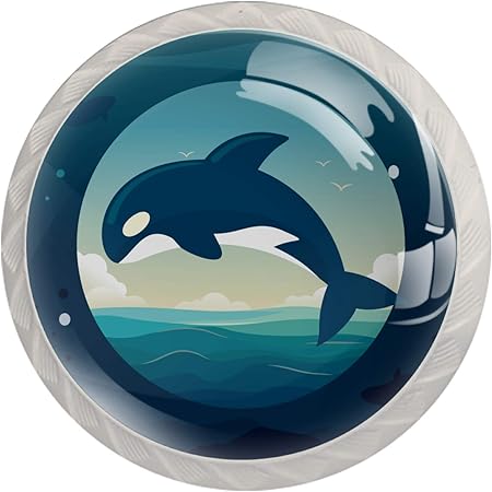 Pomo para muebles de habitación infantil Tiburón Azul lindo pomo de