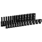Capri Tools 1/4-Inch Drive Master Impact Socket Set (Shallow &amp; Deep Set / 4-15 mm)
