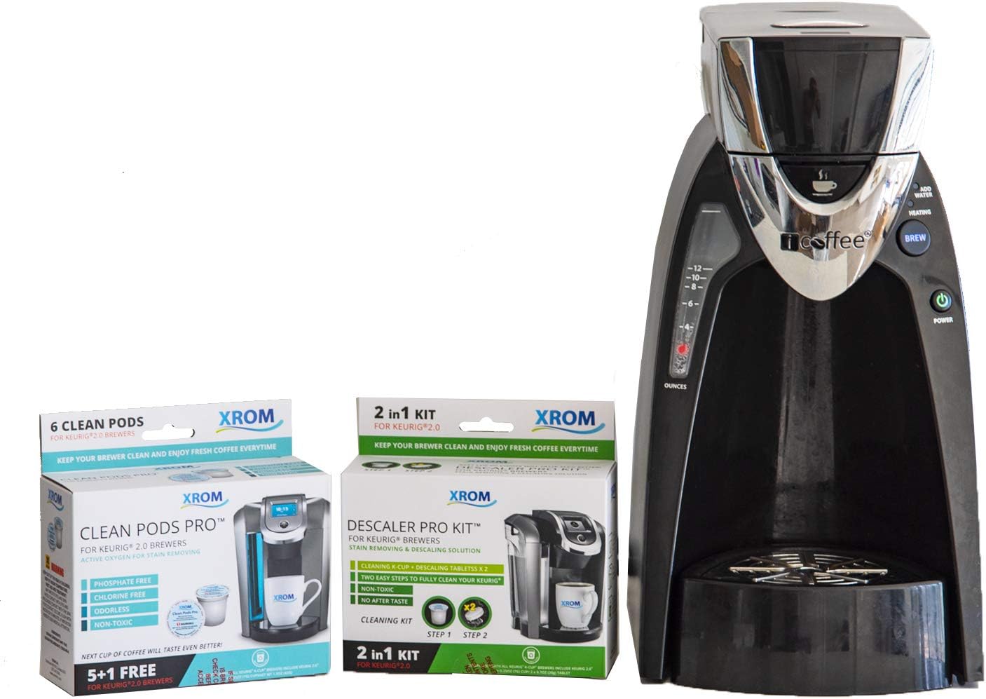 Biodegradable Full Cycle Cleaning And Descaler Solution For Keurig Coffee Makers Xrom Professional Descaling Kit Compatible With All K Cup Keurig 2 0 Brewers All Natural Ingredients Coffee Tea Espresso Coffee Machine Accessories