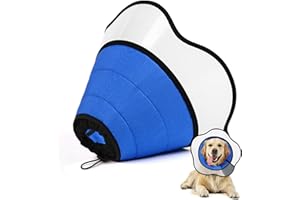 Supet Dog Cone Alternative After Surgery, Soft Dog Cones for Large Medium Dogs, Comfortable Elizabethan Dog Recovery Cone to Stop Licking, Adjustable Pet Recovery Collar