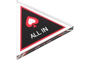 Kisangel All in Chip Button, Triangle Poker Chips Game, Acrylic Poker Table Numbers Markers for Dealer Button Plaything Party Supply