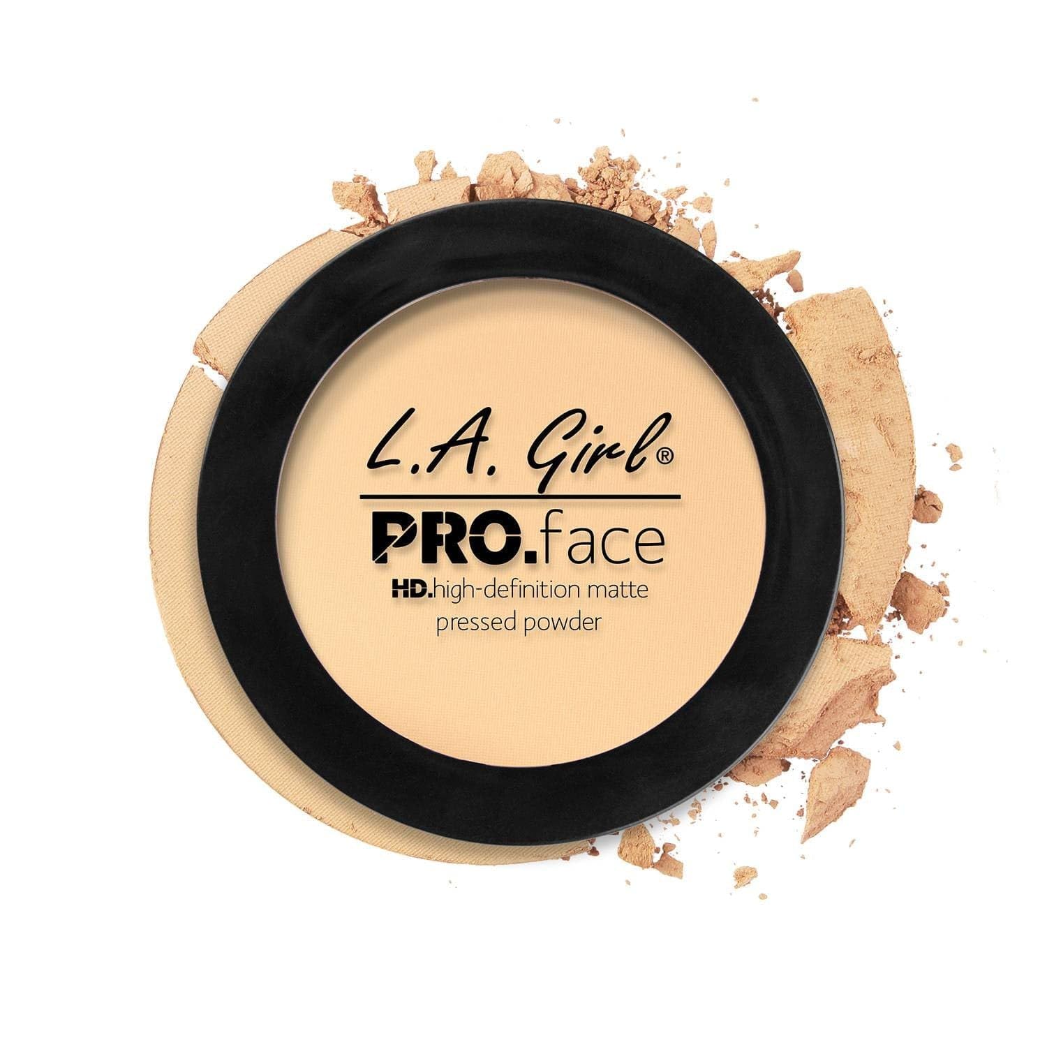 L.A. Girl PRO.Face Matte Pressed Powder, Classic Ivory GPP602 - Flawless, Long Lasting Matte Finish with Sheer to Buildable Coverage & Oil Control - Vegan, Travel Compact with Mirror and Sponge