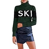 ALPSWARE Women Turtleneck Sweater Warm Shirts Apres Ski Shirt with Ear and Thumb Holes Winter Skiing Snow Trip Party Fit