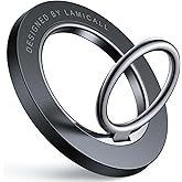Lamicall Magnetic Phone Ring Grip for MagSafe - 360° Rotation Strong Magnet Finger Ring Holder Grip Stand, Mag Safe Kickstand Accessories for iPhone 17 16 15 14 Air Pro Max Plus, Androids, Misty Black