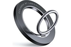 Lamicall Magnetic Phone Ring Grip for MagSafe - 360° Rotation Strong Magnet Finger Ring Holder Grip Stand, Mag Safe Kickstand Accessories for iPhone 17 16 15 14 Air Pro Max Plus, Androids, Misty Black