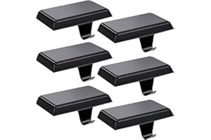 TWOWYHI 6PCS Christmas Stocking Holders Set DIY Stocking Holders with Non-Slip Velvet Base Metal Sturdy DIY Stocking Hangers with No Decoration for Christmas Fireplace Mantle Decor (Black)