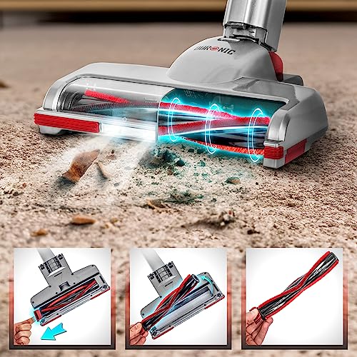 Duronic Cordless Vacuum Cleaner VC24 Rechargeable Upright Handheld Stick Cleaners, Bagless Powerful Hand Held Hoover for Floor, Pet hair, Carpet, Cars, Stairs, Lightweight