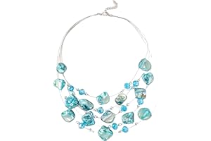 Multi-Layer Boho Shell Beaded Necklace, Summer Beach Statement Necklace, Irregular Shell Jewelry for Women