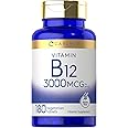Carlyle B12 Vitamin 3000 mcg | 180 Tablets | Vegetarian Supplement | Non-GMO & Gluten Free