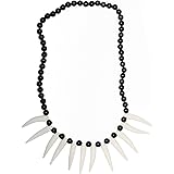 Skeleteen Caveman Bone Costume Necklace - African Jungle Tribal Necklace with Fake Teeth and Bones Accessories for Costumes f