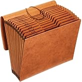 Pendaflex Heavy Duty Expanding File with Flap, Document Organizer for School, Home and Office, Portable File Organization, 12 Monthly Pockets, 1/3 Cut Tabs, Brown, Letter Size (R117MLHD)