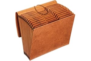 Globe Weis /Pendaflex Heavy Duty Expanding File with Flap, 12 Monthly Pockets, 1/3 Cut Tabs, Brown, Letter Size (R117MLHD)