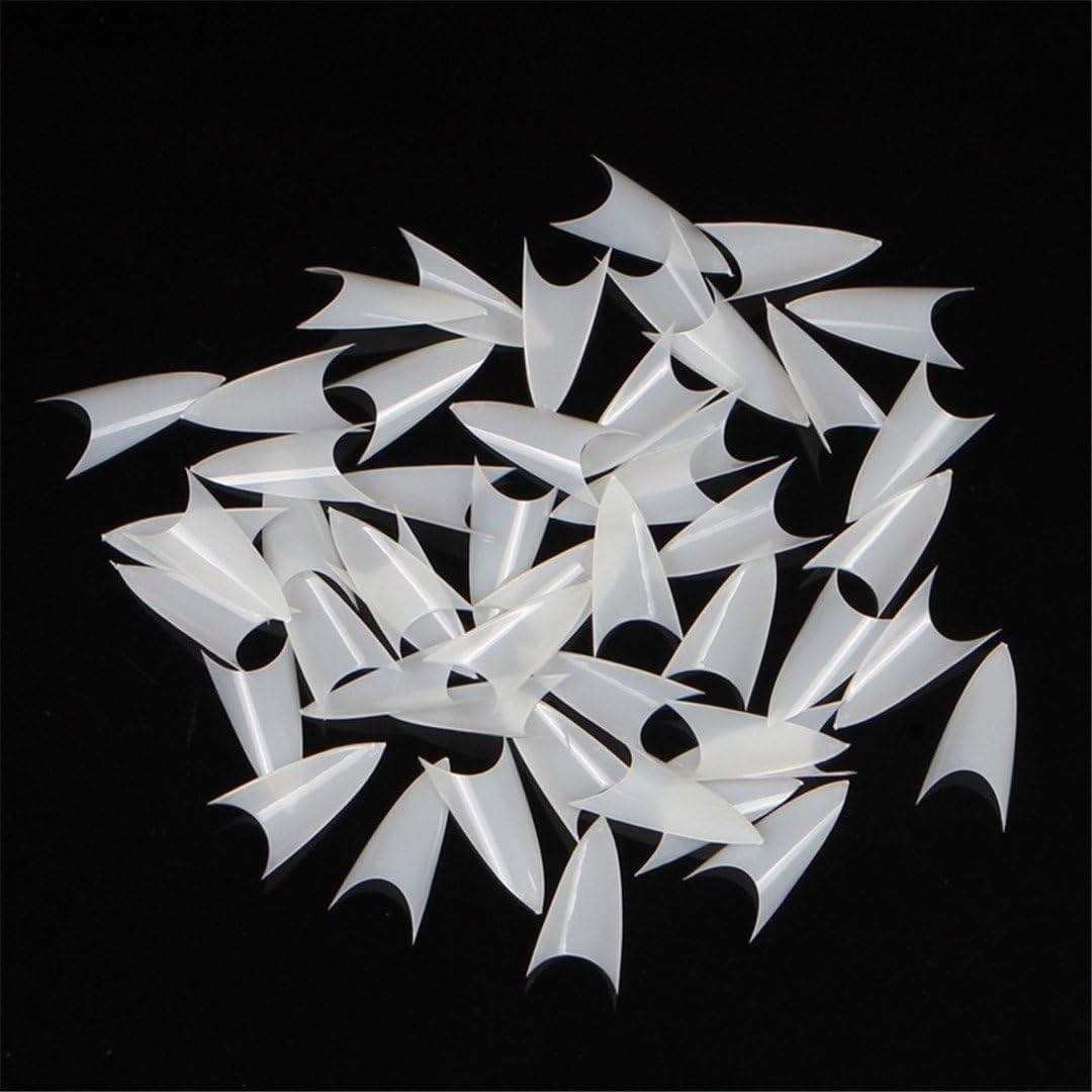 500Pcs Full Sharp Ending Nails Tips French Acrylic Nails Stiletto False Nail Tips 10 Sizes For Nail Salons Transparent