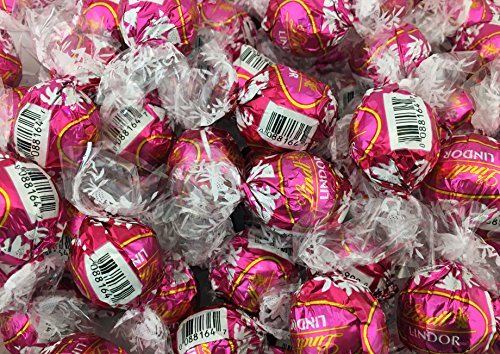 Lindt LINDOR Raspberry Dark Chocolate Truffles, Pink Wrap (Pack of 2 Pounds)
