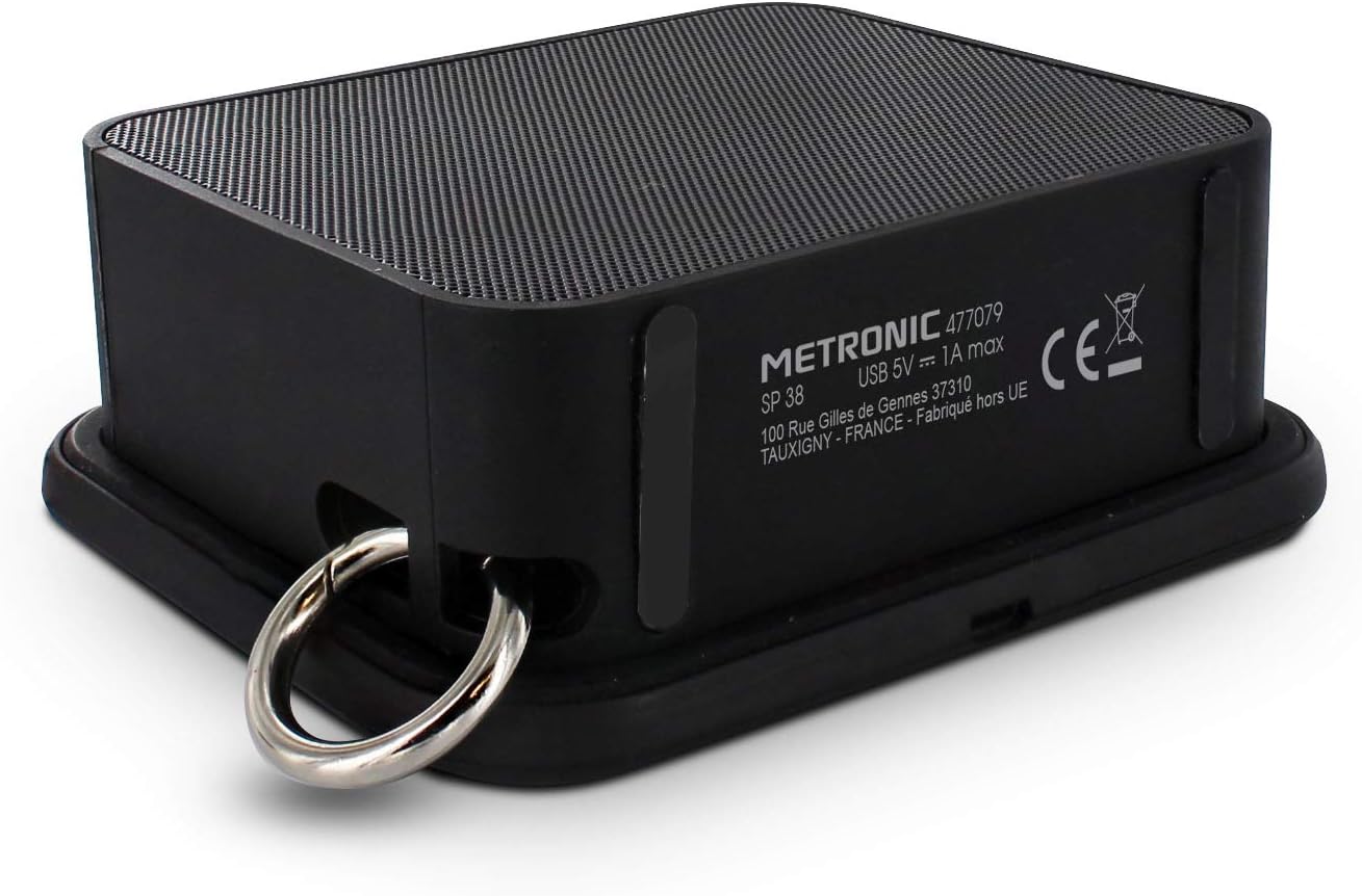 METRONIC 477079 6W Portable Bluetooth Speaker with Xtra Charge Wireless Charging Stand, black - Image 5