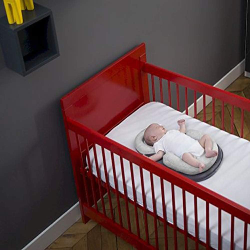 XYTMY Portable U Shape Baby Bed Mattress Baby Sleep Memory Pillow for Newborn, Infant Flat Neck Head Syndrome Prevention Anti-Roll Crib Mattress for Travel (Grey)