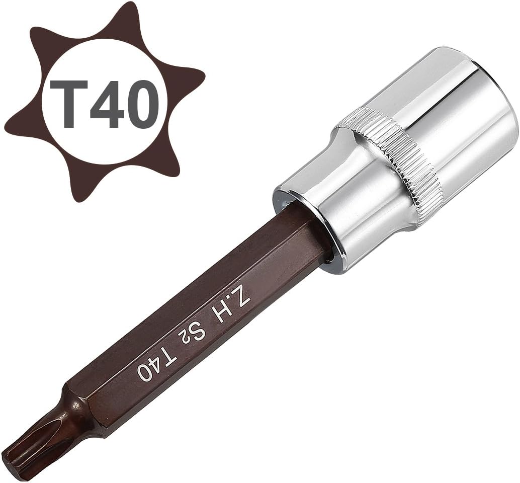 sourcing map 1/2" Drive x T40 Torx Bit Socket, S2 Steel Bits CR-V Sockets 4" Length Use with Ratchet Wrench, Slide Bar, Extension Rod - Image 3