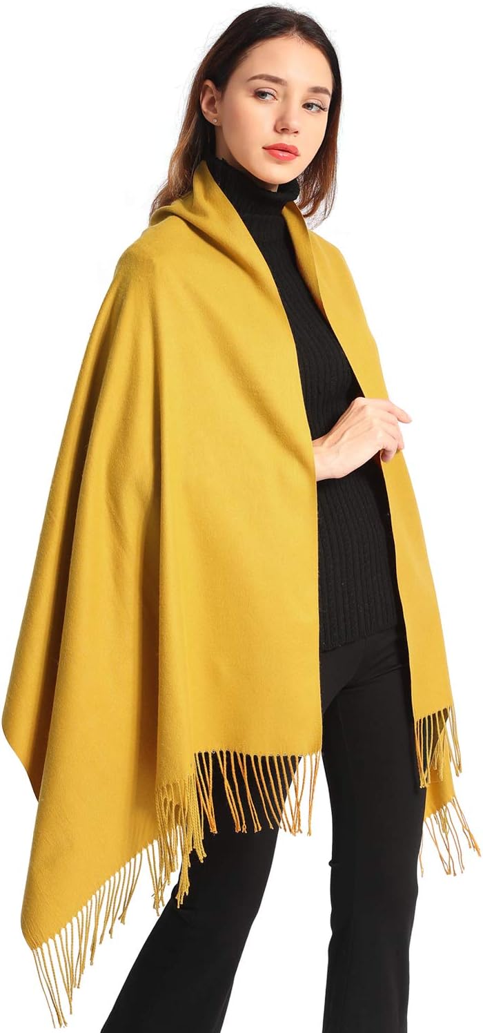 Pashmina Scarf Women Soft Cashmere Scarves Stylish Large Warm Blanket Solid Winter Shawl Elegant Wrap 78.5"x27.5"