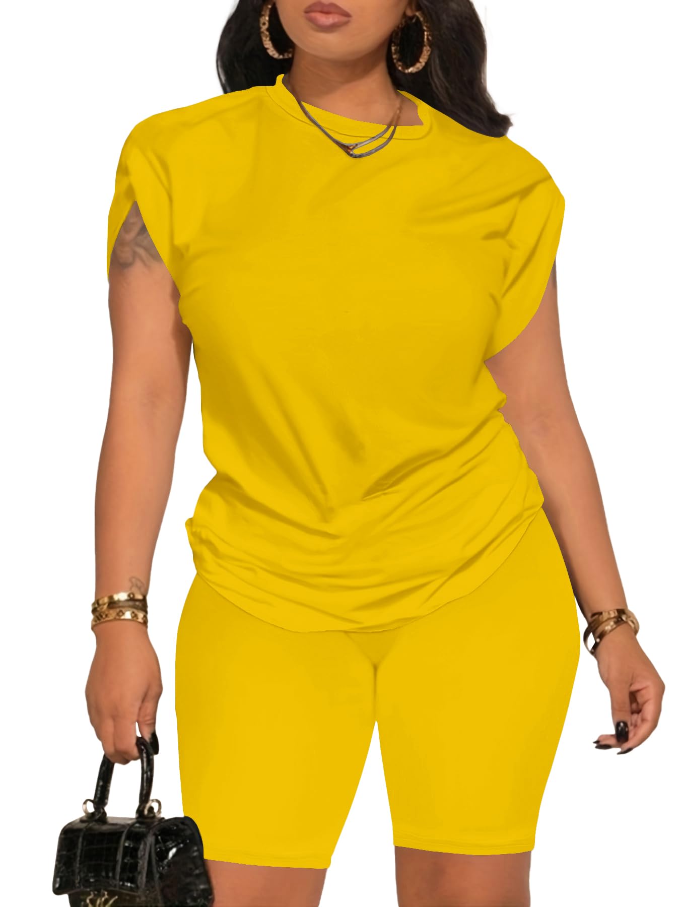PINSV Women 2 Piece Outfits Summer Sweatsuits Track