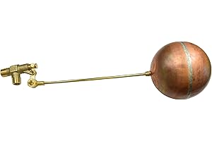 Robert Manufacturing R400-5 Series Bob Red Brass Float Valve Assembly with Stem, 1/2" NPT Male Inlet x 1/2" NPT Male Outlet, 125 psi Pressure