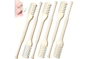 BNEAJIX 6 PCS Nose Hair Trimmer for Men Upgrade Stainless Steel Double Sided Nasal Hair Cutter Trimmer for Men Women Recortadora De Pelo De Nariz Portable 360 Degree Rotating Manual Nose Hair Scissors