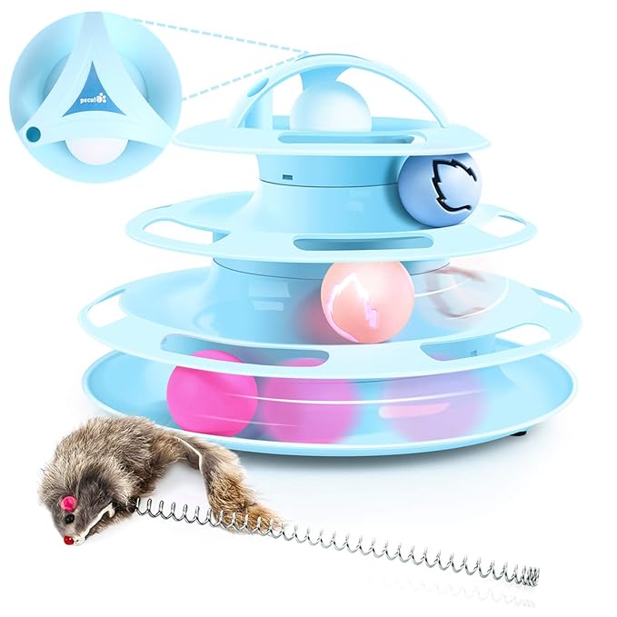 Pecute Cat Roller Toy 4 Layers More Fun with Upgraded Catnip Ball