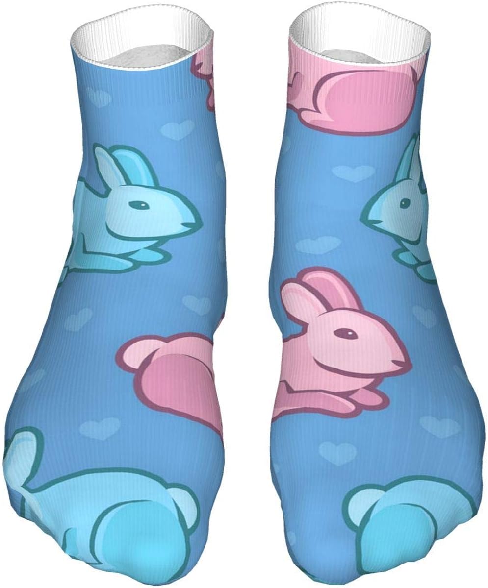 Rabbits And Hearts Novelty Socks Funny Casual Socks Print