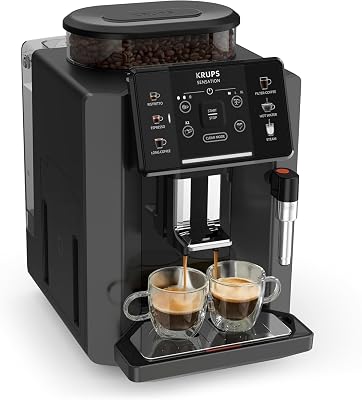 Cafeteira automática krups sensation c50 - potência 1450w, fácil utilização, 5 tipos de bebidas, 15 barras, fácil manutenção, alertas luminosos, fácil limpeza, configurações personalizadas, bocal de vapor, ea9108