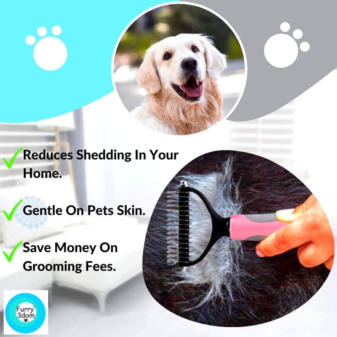 Curated visual reference: Visual Reference: Furry 3Dom Pet Premium Larger Grooming Tool Dematting Detangling Comb
