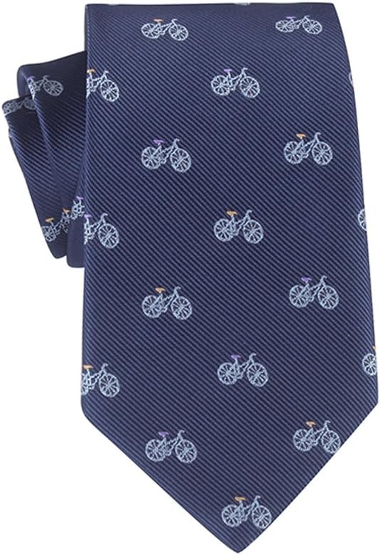 Mens' Fashion Business Solid, Woven, Stripes Necktie Tie,Blue Bicycle