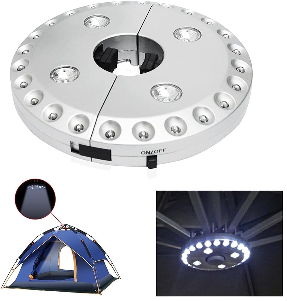 Miaoo 28 LED Cordless Parasol Lights with 28 Super Bright LED for Patio Umbrellas Camping Tents or Outdoor Activities (Silver) - Image 5
