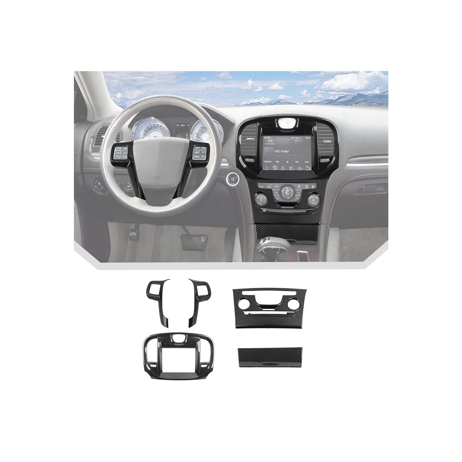 Photo 1 of JeCar 5pcs Carbon Fiber Interior Trim Kit Interior Accessories for 2011-2014 Chrysler 300/300C