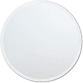 Better Bevel Frameless Round Mirror, 18" Diameter Circle Bathroom Wall Mirror w/Beveled Edge
