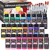 Metallic Acrylic Paint Set, 24 Colors