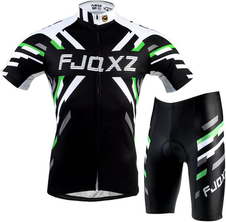 Men's Cycling Jersey Bib Shorts with 3D Padded Set Outfit F011D Black