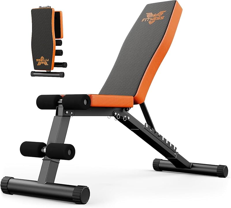 naspaluro Adjustable Weight Bench 7-Position Folding Home Gym Bench
