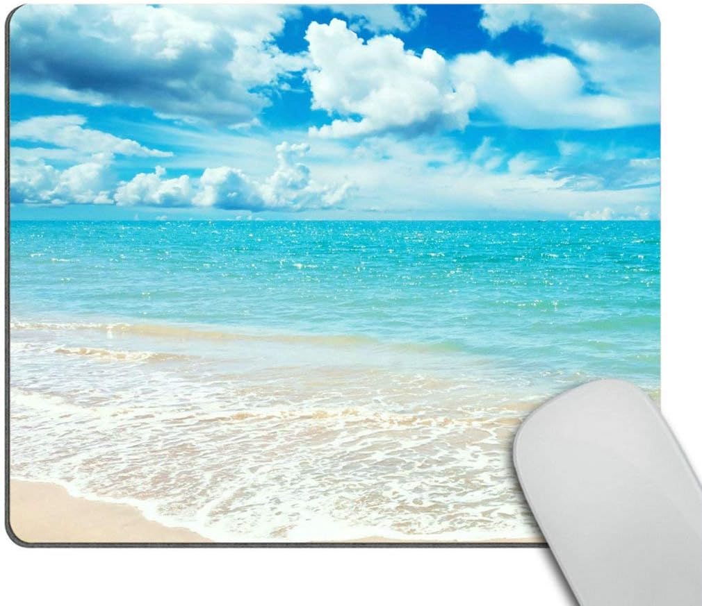 Wasach Mouse Pad Custom Design,Beach Sunny day Rectangle Non-Slip Rubber Mousepad Gaming Mouse Pad, MultiColor 06, 241L x 201W mm