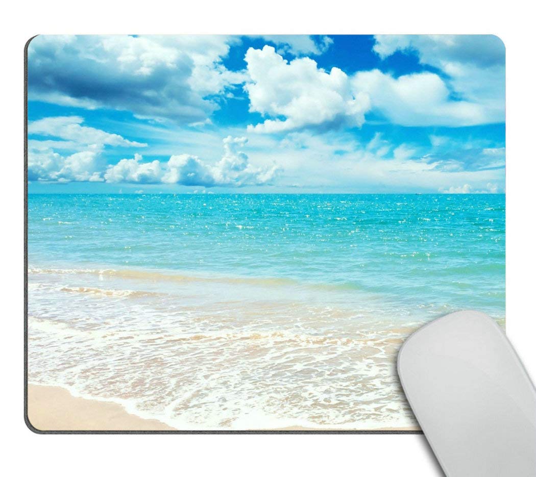 Wasach Mouse Pad Custom Design,Beach Sunny day Rectangle Non-Slip Rubber Mousepad Gaming Mouse Pad